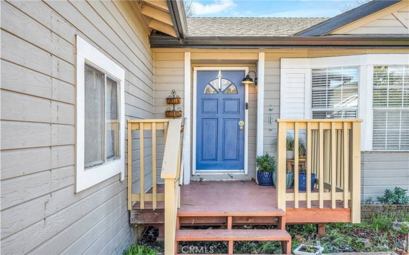 Charming front porch on quiet side street.