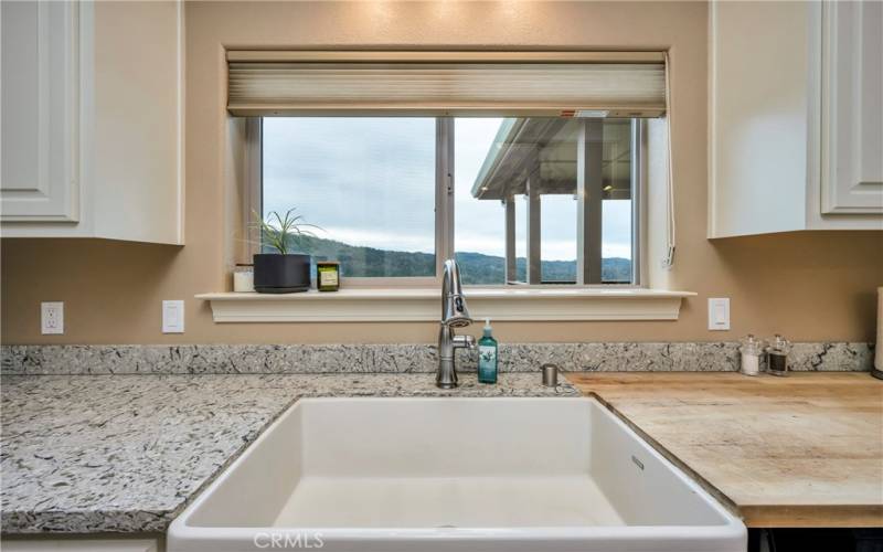 Farmhouse sink with a view