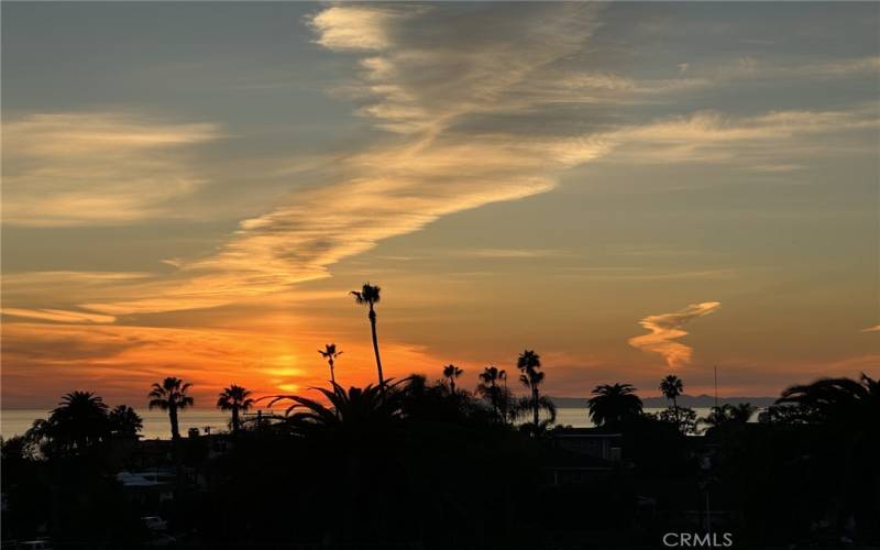 Beautiful Sunset & Catalina Views over the canopy of Capistrano Beach!