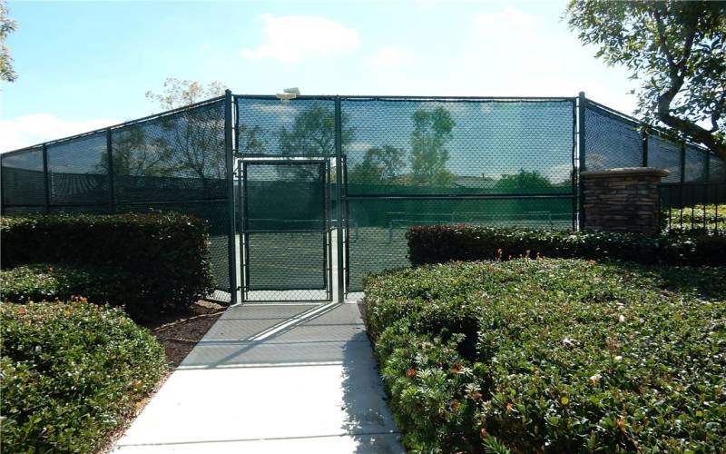 Entrance to the tennis and the pickleball courts. 
