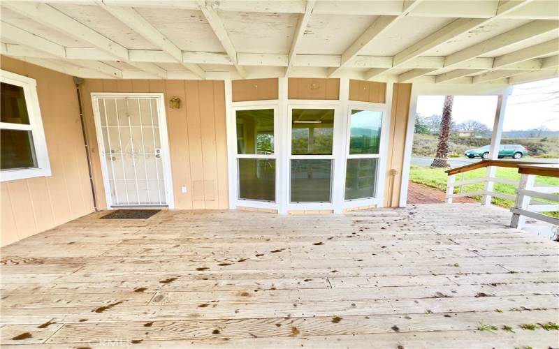 Front door and covered deck