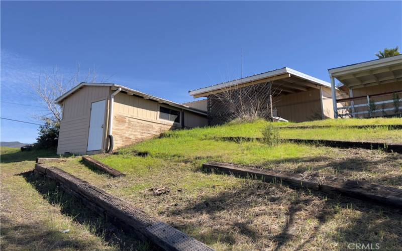 Water storage tanks inside this small building