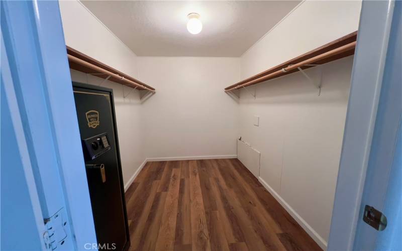 Walk in closet in master bedroom