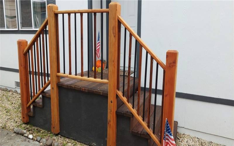 Sturdy, stunning and safe front steps custom designed and handmade