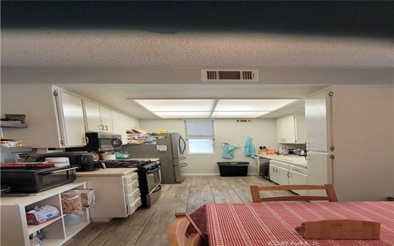 Kitchen with adjacent dining area.