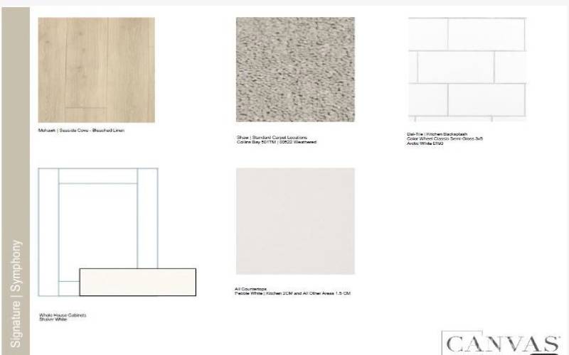 Design Selections.  Home is under construction and selections are subject to change.