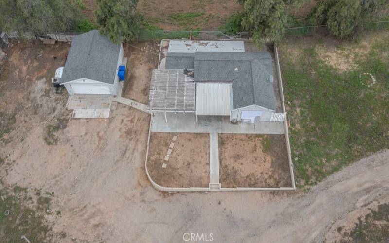 Ariel view of the front of the property