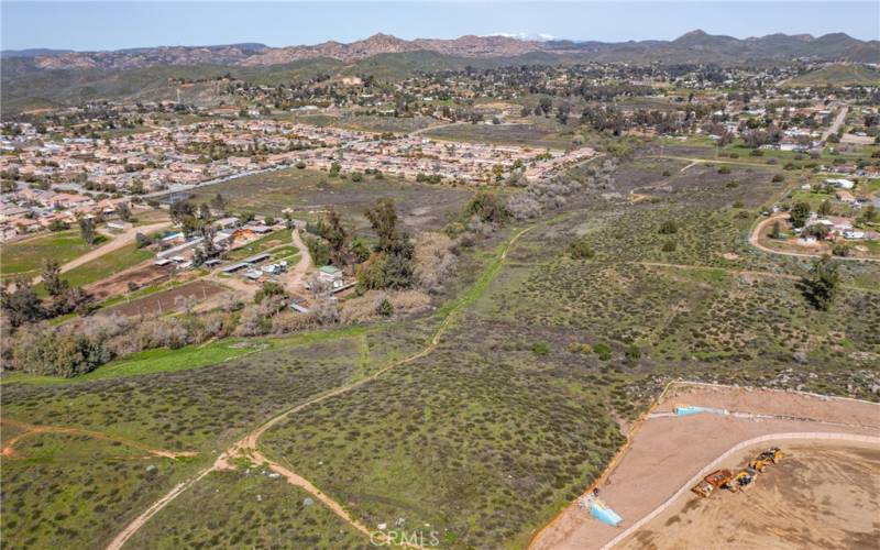 View looking NW. City of Lake Elsinore is the directly to the west where the tract homes are shown.