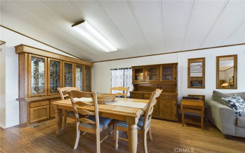 Dining area with built in hutch.