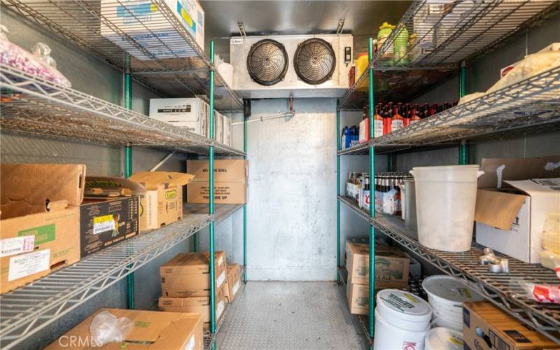 Inside cold storage unit.