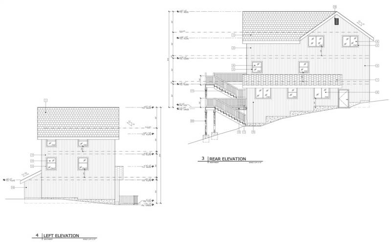 Rear and Left elevation drawings
