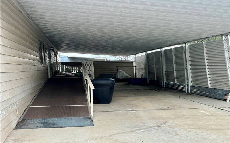 Carport area with ramp