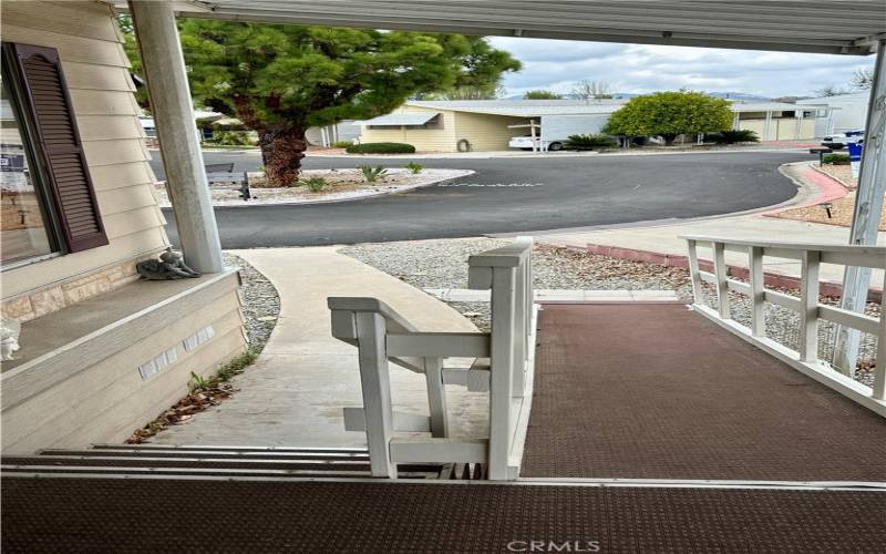 Looking to the street from porch