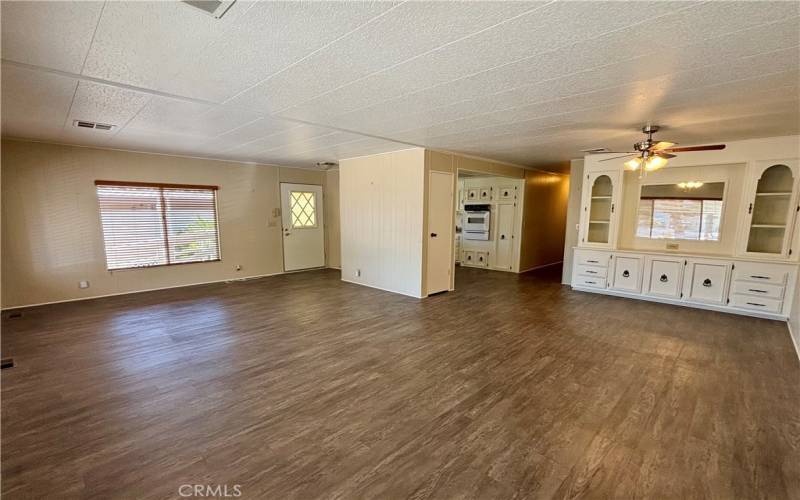 Living room open to dining area and kitchen