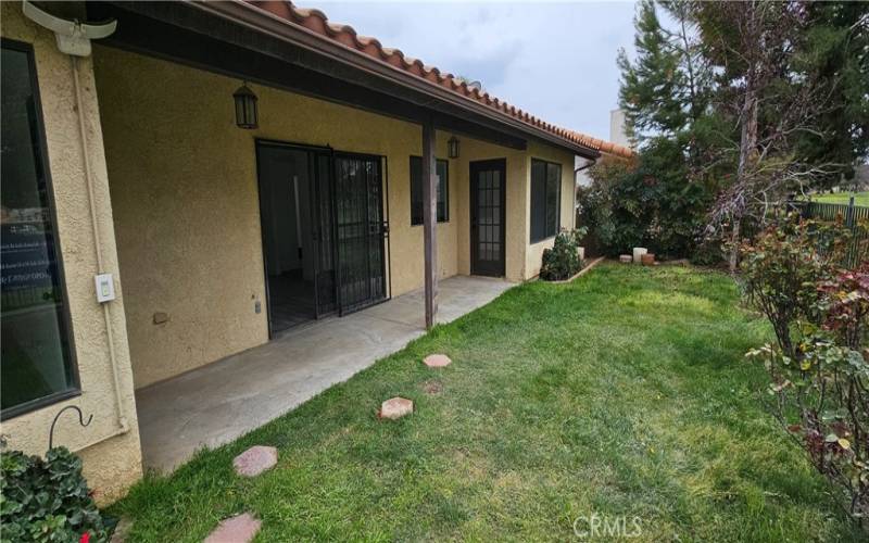 porch area at rear of home