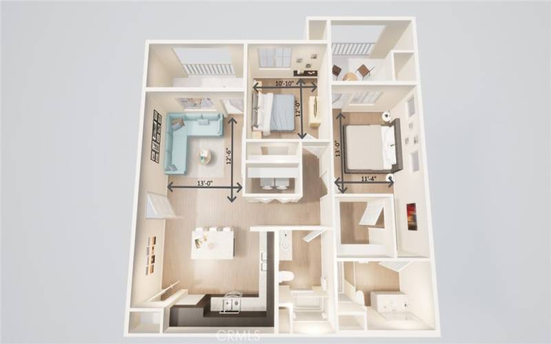 Pascara Layout 2x2 1100 Sqft