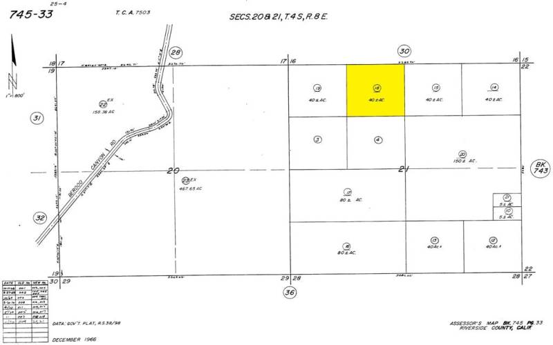 Tax Map for Berdoo Canyon Rd