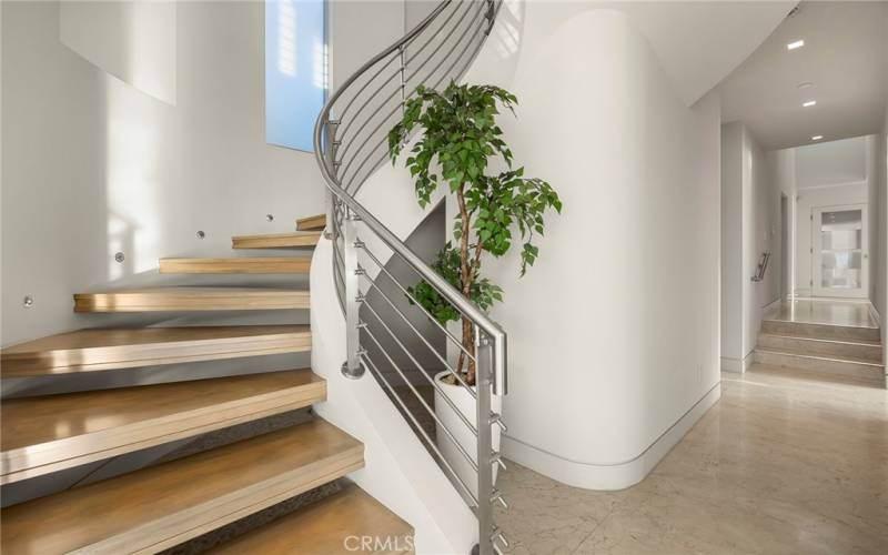 Modern staircase leading to Master suite