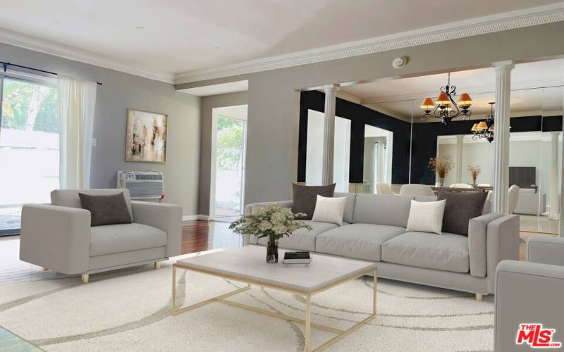 Living room - virtually staged