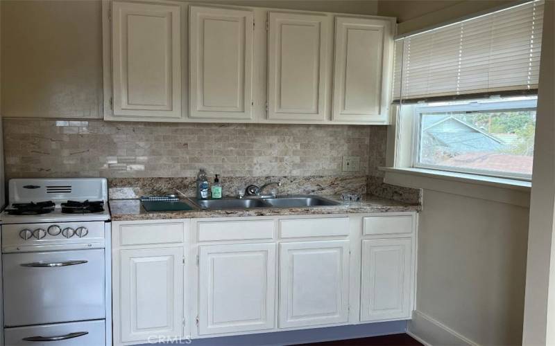 Granite countertops and double sink