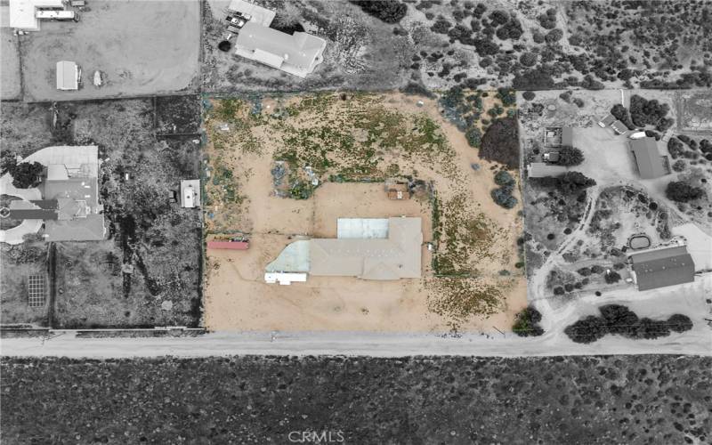 Aerial view of full 2.22 acres.