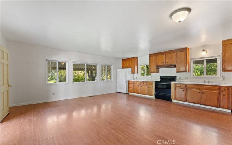 Open concept - kitchen and living area together.