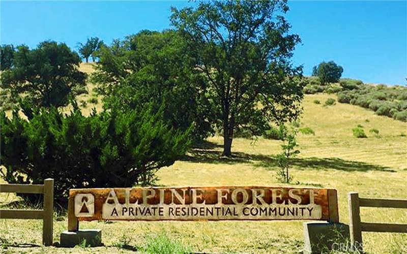Sign Alpine Forest Estates