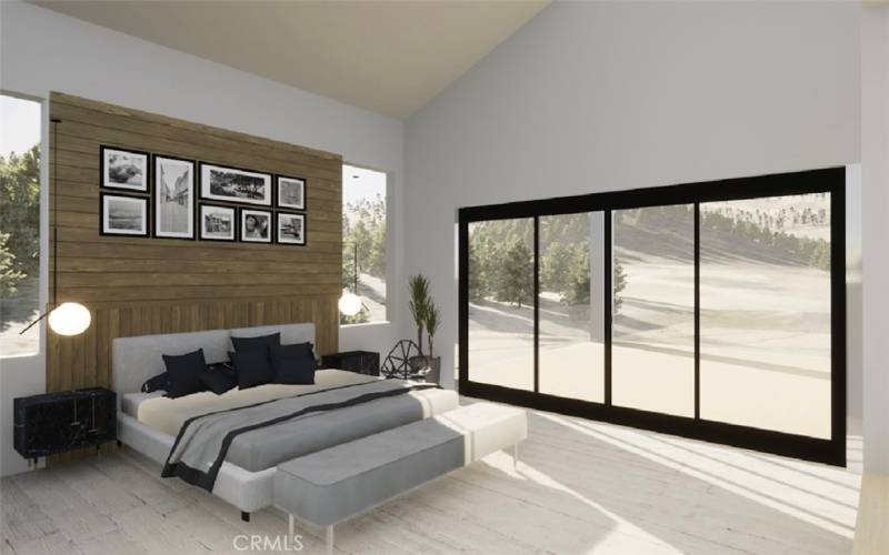 Rendering of proposed master bedroom