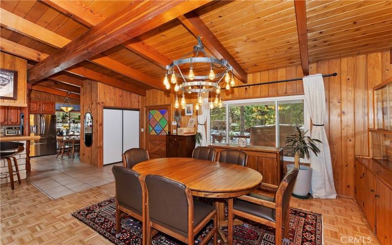 Dining Area With An Extra Wide Front Door