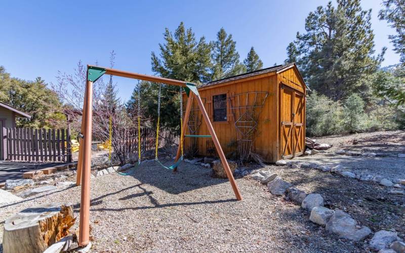 Use this area in a way that fits your needs. The swing set is not included.