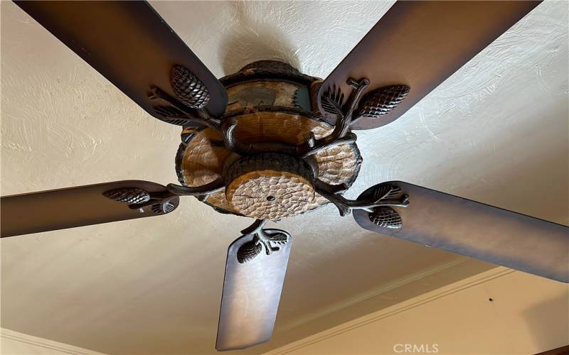 Unique ceiling fan in kitchen