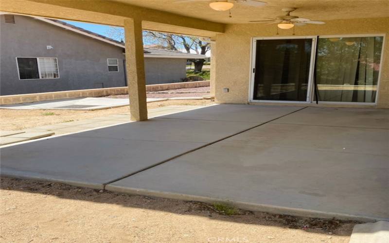 Outside back covered patio....