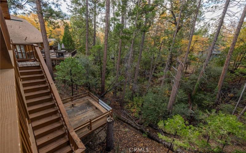 lower deck and back yard area