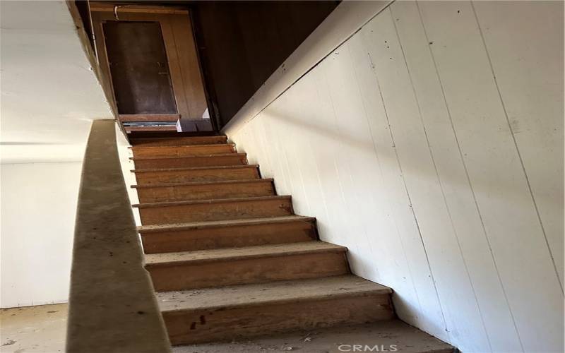 Stairs to second floor of barn.