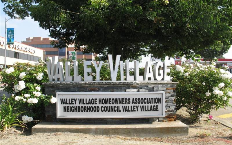 Valley Village welcome sign