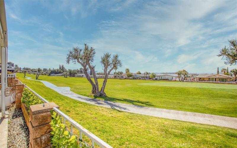 View of the golf course from the front patio