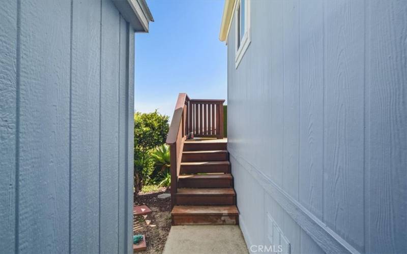 Steps up to view deck