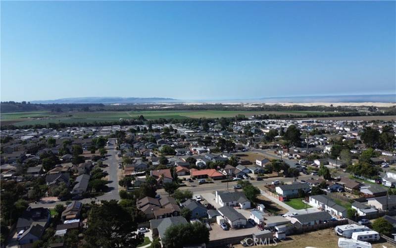 Aerial shot from above the park- close to ocean