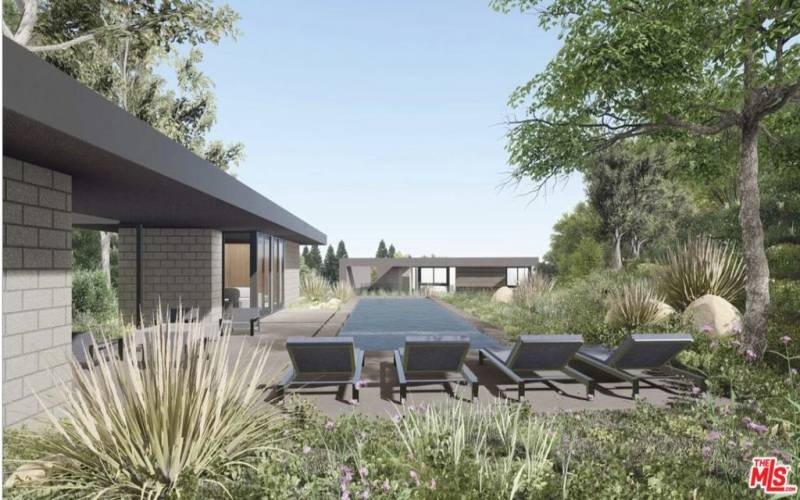 RENDERING OF POOL AND POOL HOUSE