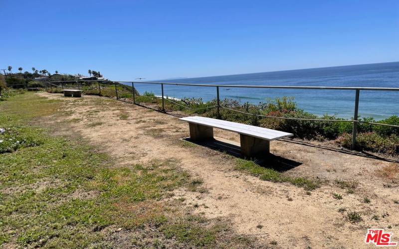view bench on way to beach