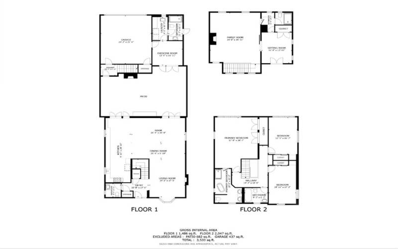 Main house/Guest house Property layout. Buyer to verify all square footage.