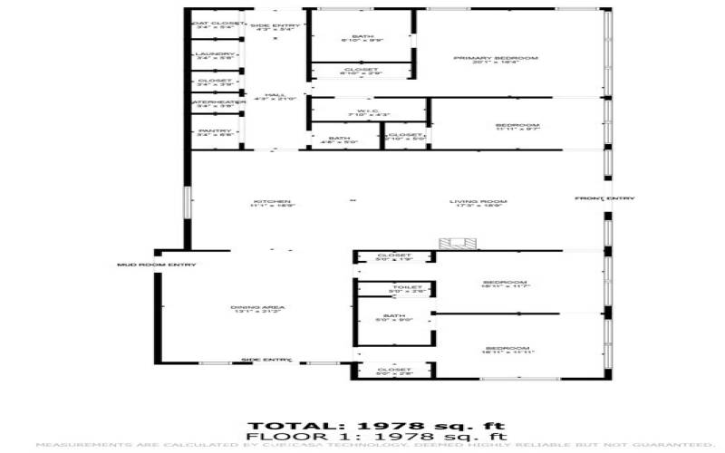 Floorplan with size estimate