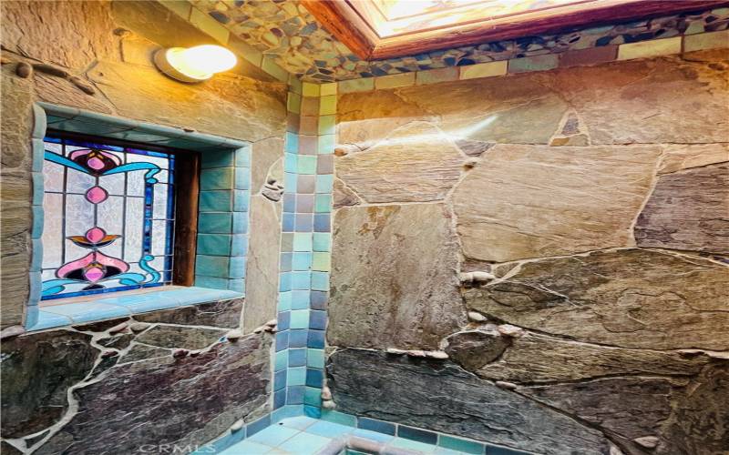 Custom stone work in shower