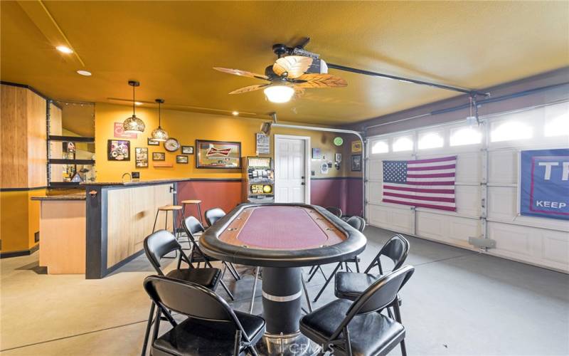 2 Car garage, used as poker/entertainment room