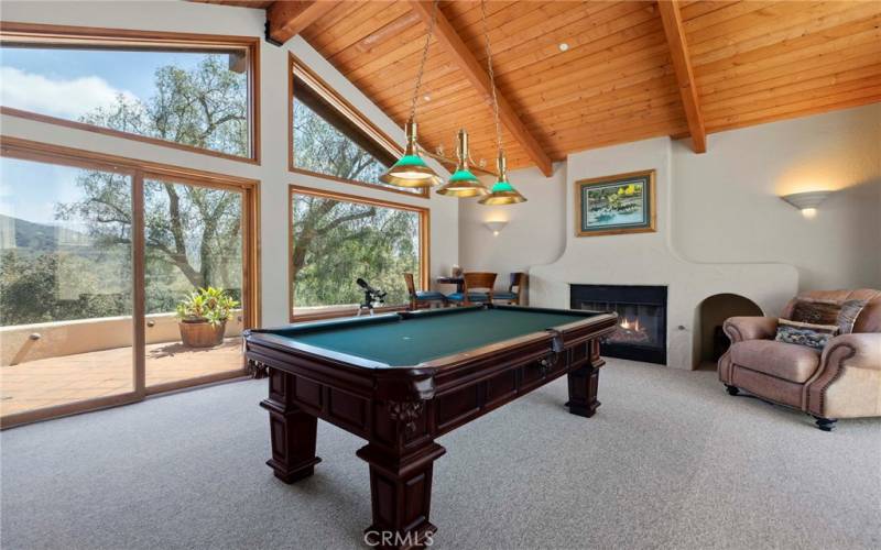 Pool Table Room with patio area outside