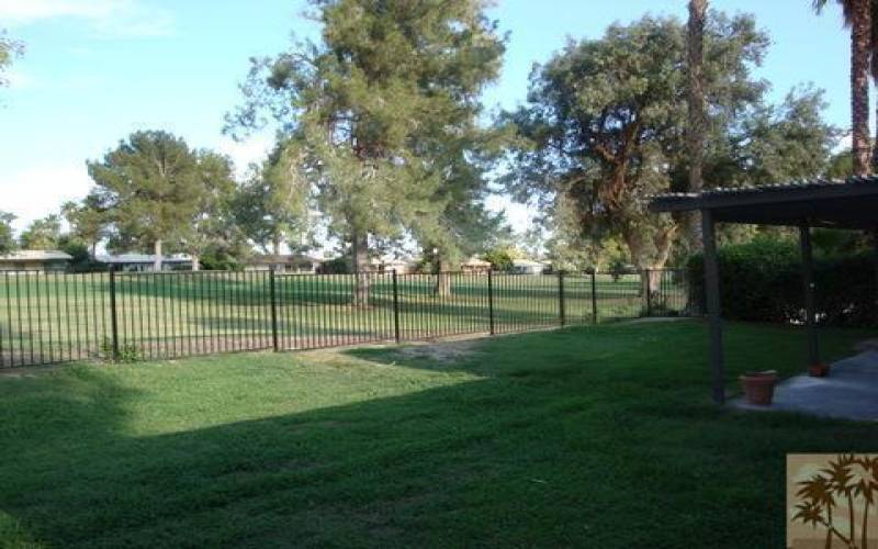 Fenced-In Back Yard with Golf Course Vie