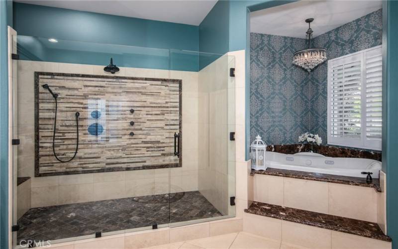 Primary shower and soaking tub