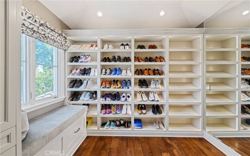 separate shoe closet and dressing area