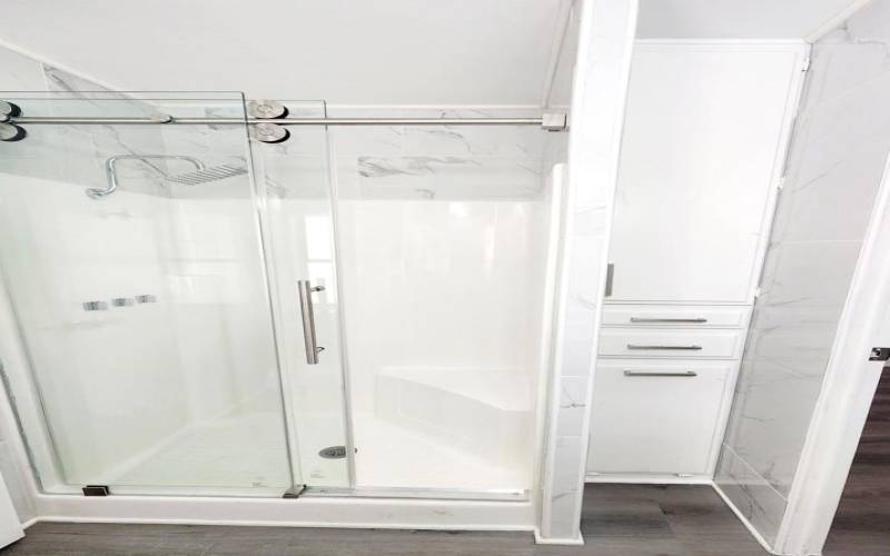 Guest Shower and Linen Cabinet