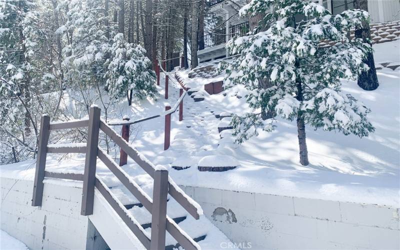 Exterior stairs in snow